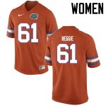 Women's Florida Gators #61 Brett Heggie NCAA Nike Orange Authentic Stitched College Football Jersey SJA5762IM